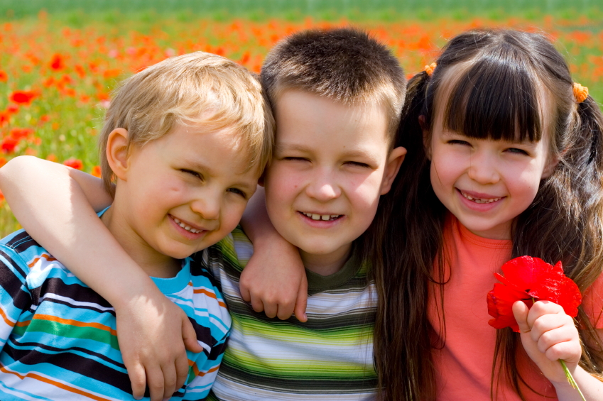 three children