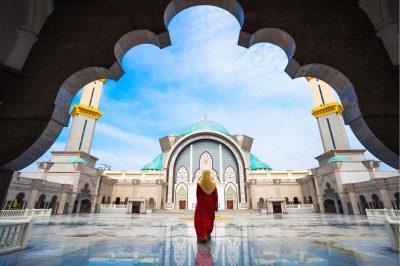 Mosque Masjid Wilayah Persekutuan with Muslim pray in Malaysia